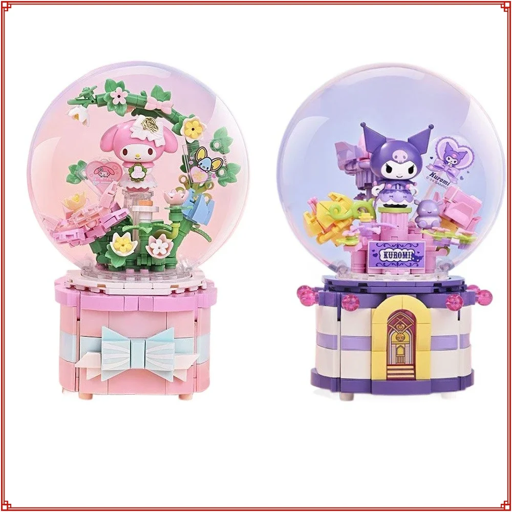 

Keeppley Building Blocks Sanrio Music Box Kuromi My Melody Educational Splicing Toy Model Desktop Ornament Kids Collection Gifts