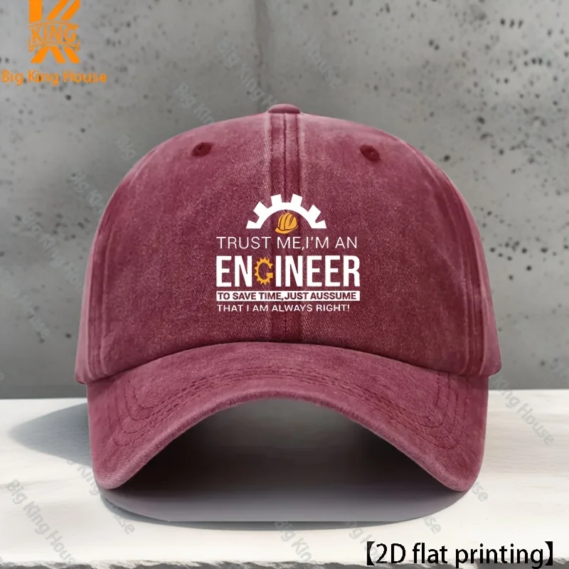 Woven Fabric.1pc Baseball Cap - Funny Engineer Hat with 