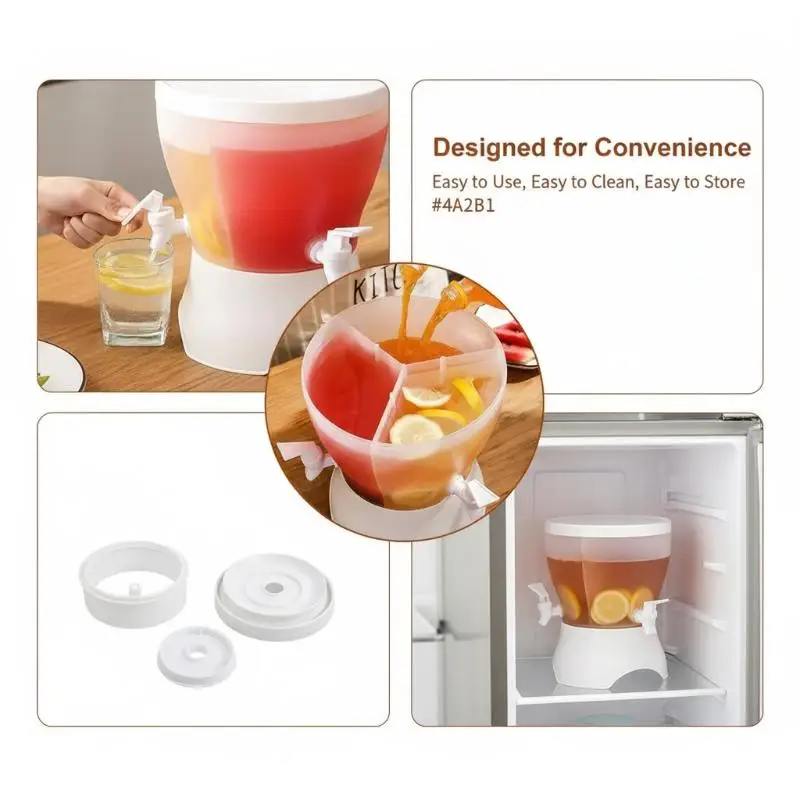 

Large Capacity Beverage Dispenser With 3 Spigots Clear Body For Home Parties Outdoor Picnics Daily Use