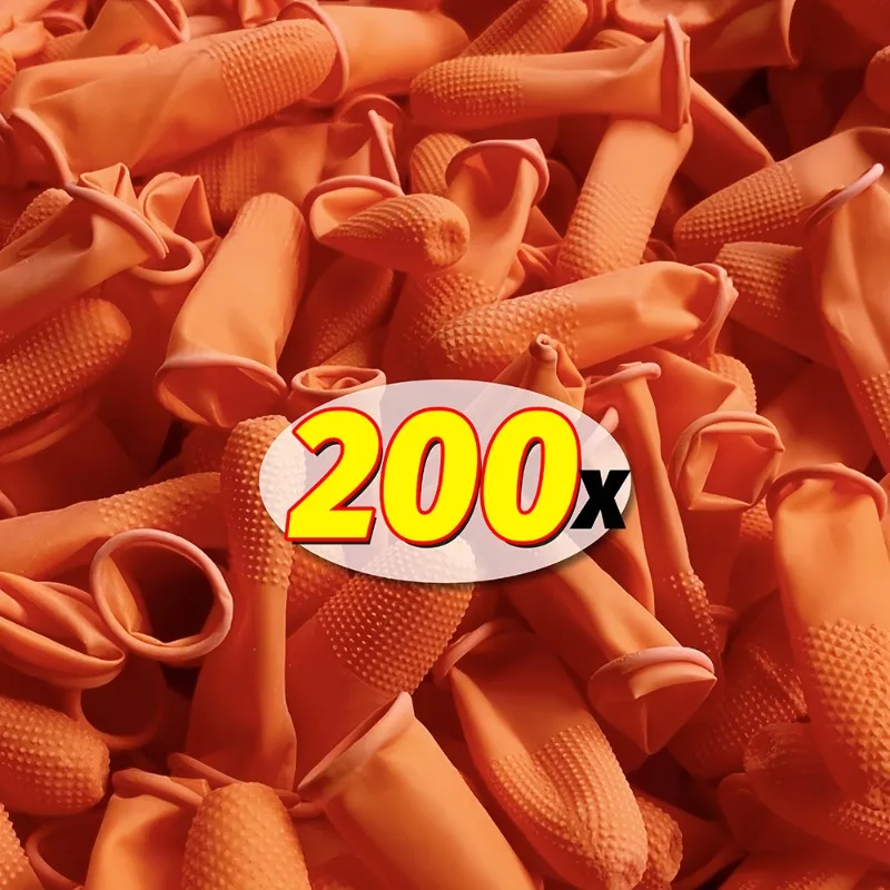 10-200PCS Latex Finger Cots Orange Thumb Caps Anti-static Industry Rubber Fingertips Protector Gloves Non-slip Finger Gloves