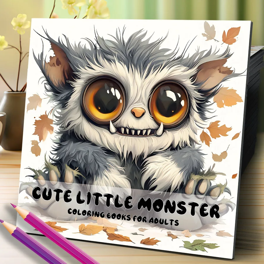 

Bview Art 20-страничная книжка-раскраска CUTE LITTLE MONSTER для взрослых — креативная художественная деятельность для снятия стресса и релаксации