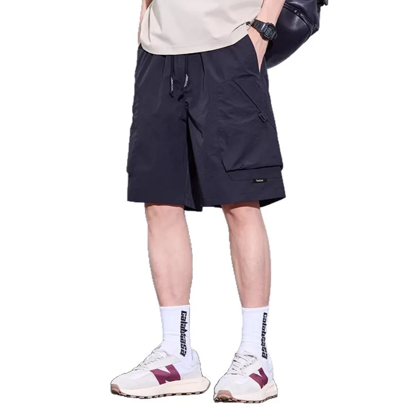 Ice Silk Tooling Shorts Men's Summer Thin Loose Straight Quick-drying Sports And Leisure Five-point Medium Pants