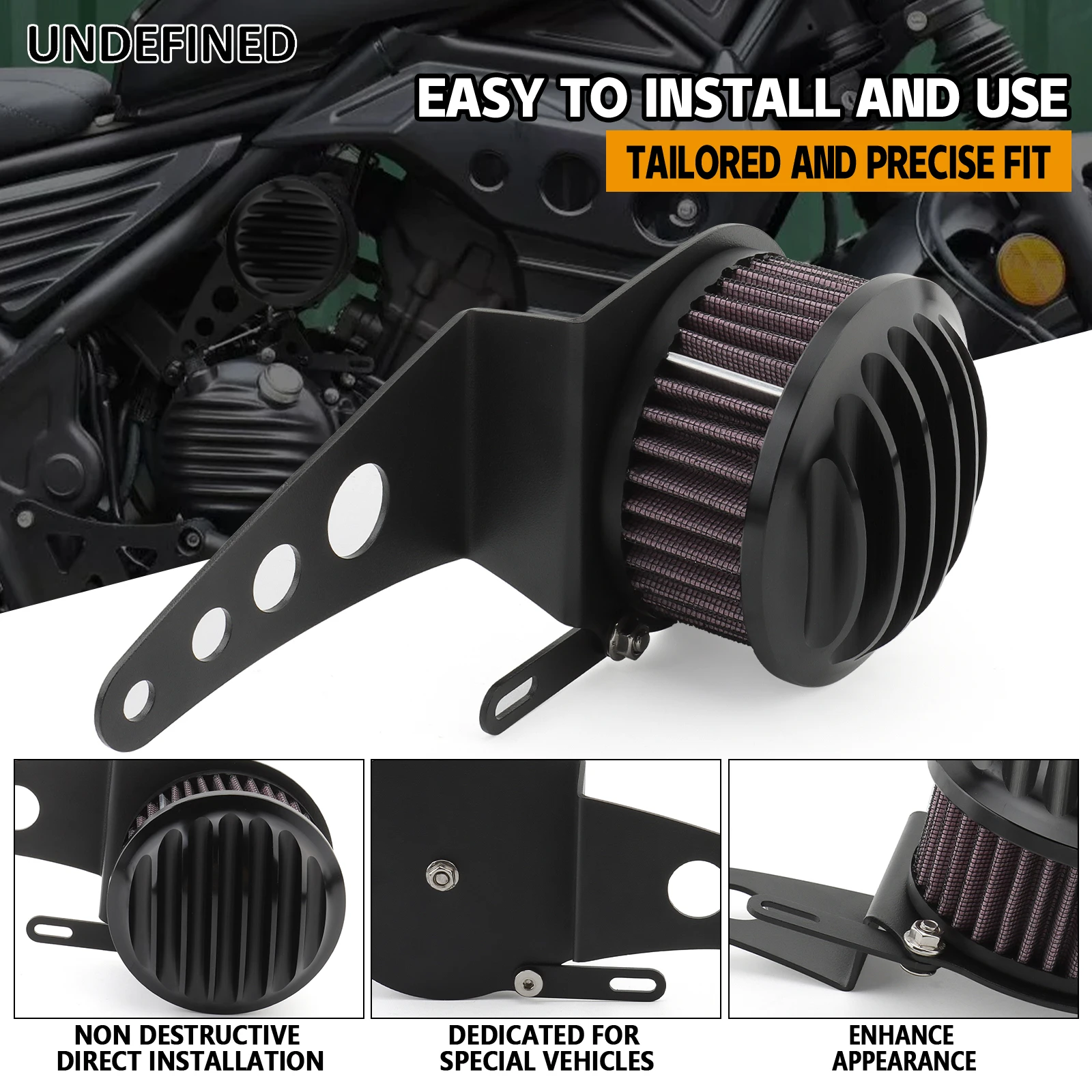 Motorcycle Air Cleaner Right Side Cover Decorative Accessories For Honda Rebel 300 CM300 2022-2023 CNC Aluminum