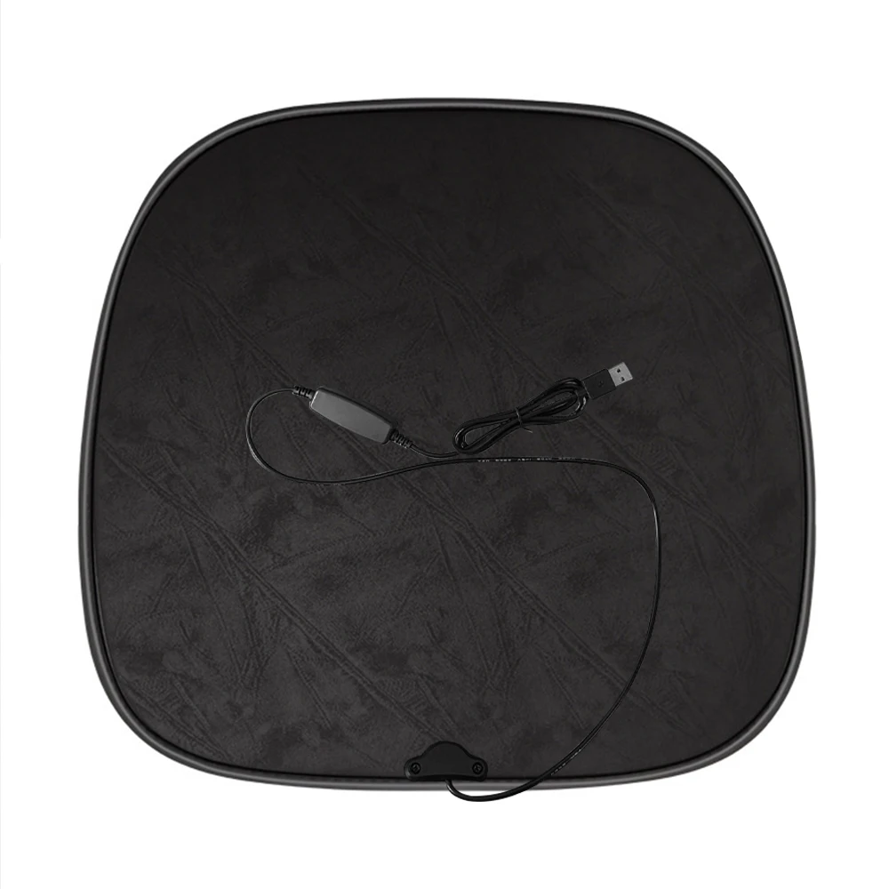 USB 5V 2.1A Car Heating Seat Cushion Winter Warmth Cushion Small Square Cushion Short Flocking Heating Cushion Bottom Cushion