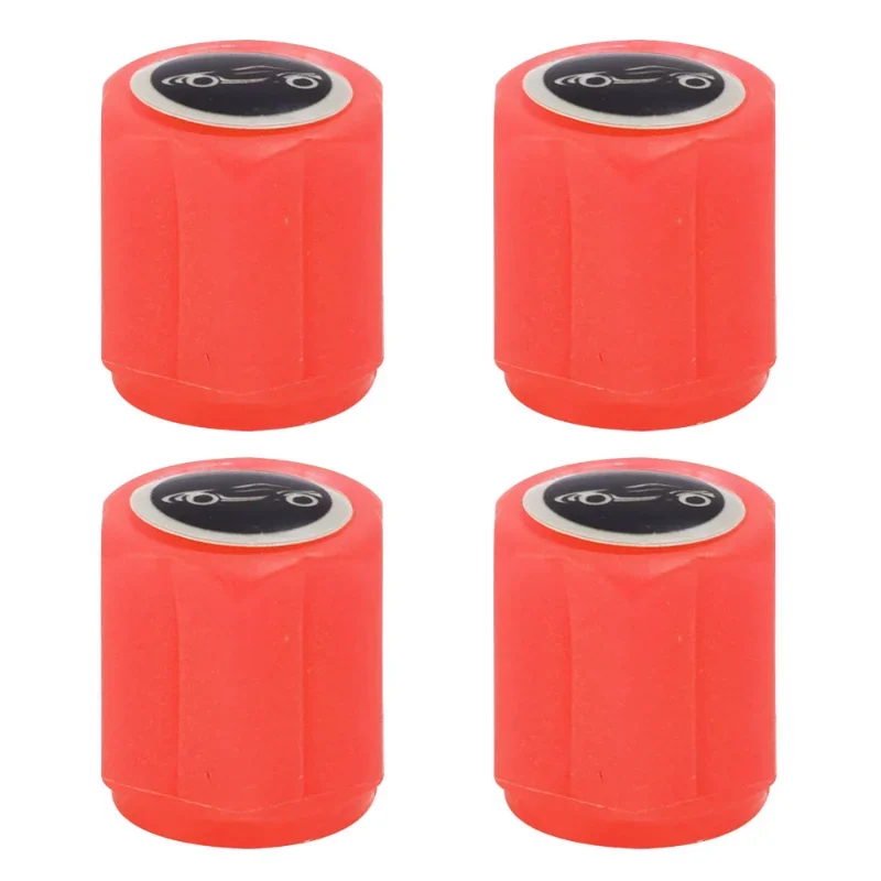 New Brand Fluorescent Red Wheel Tyre Valve Stems Cover with Car Logo Luminous Valve Nozzle Cap Car Accessories