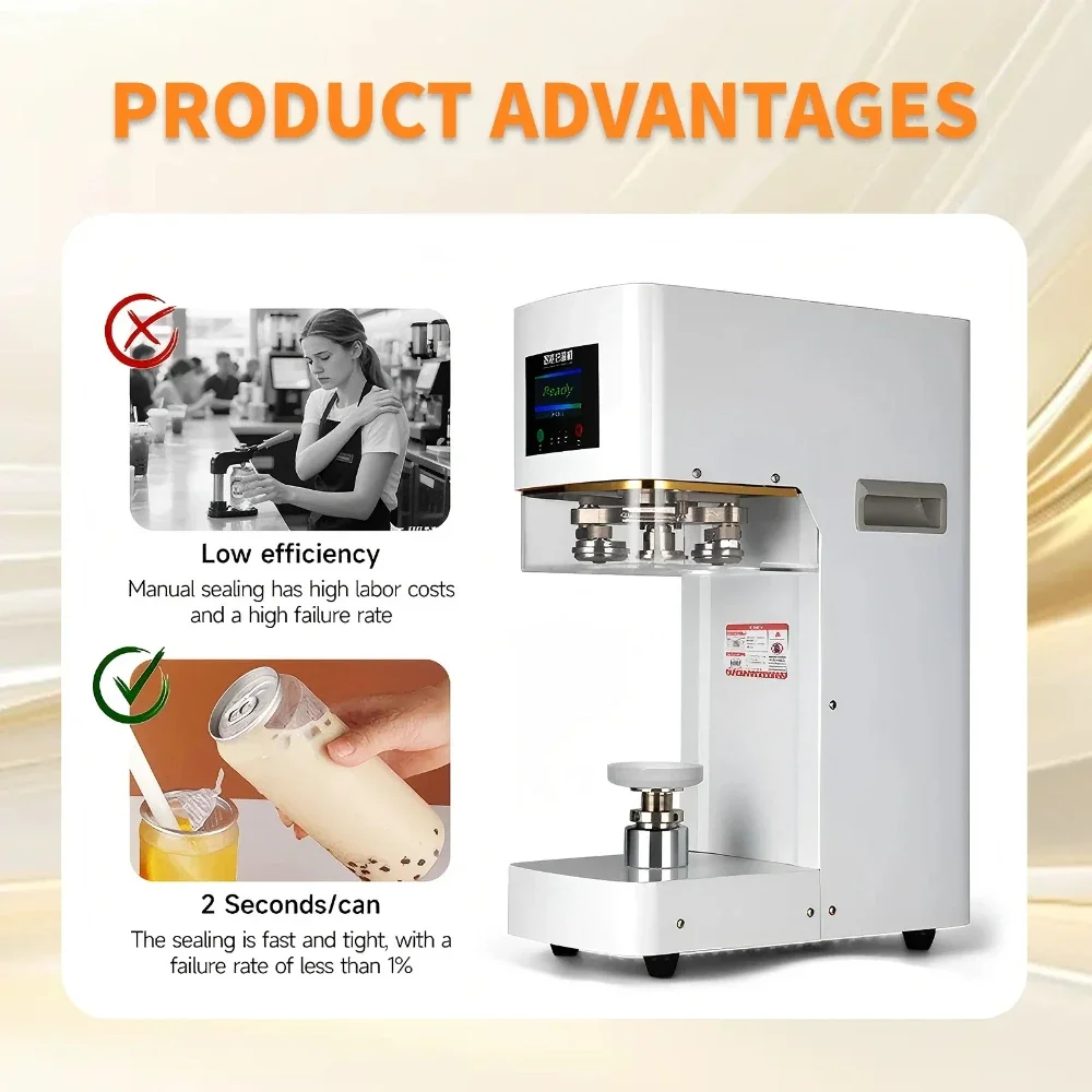 Transparent Plastic Cans Machines for Beverage Drink Sealing MachineAutomatic Plastic Can Sealing Machine