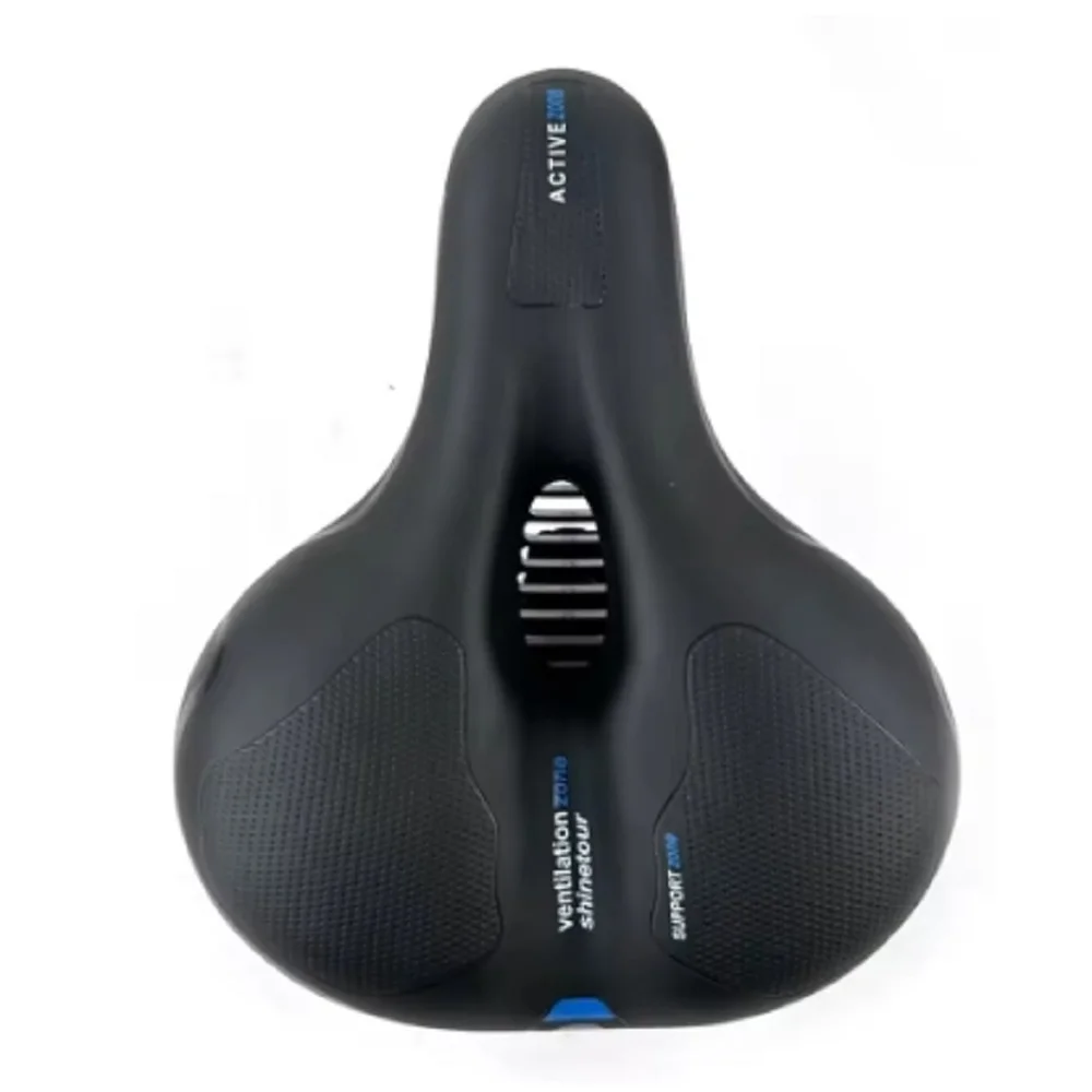 Hollow Breathable Bicycle Saddle Men Women MTB Road Bike Saddle Shock Absorbing Comfortable Big Butt Bike Seat Safety Warning A