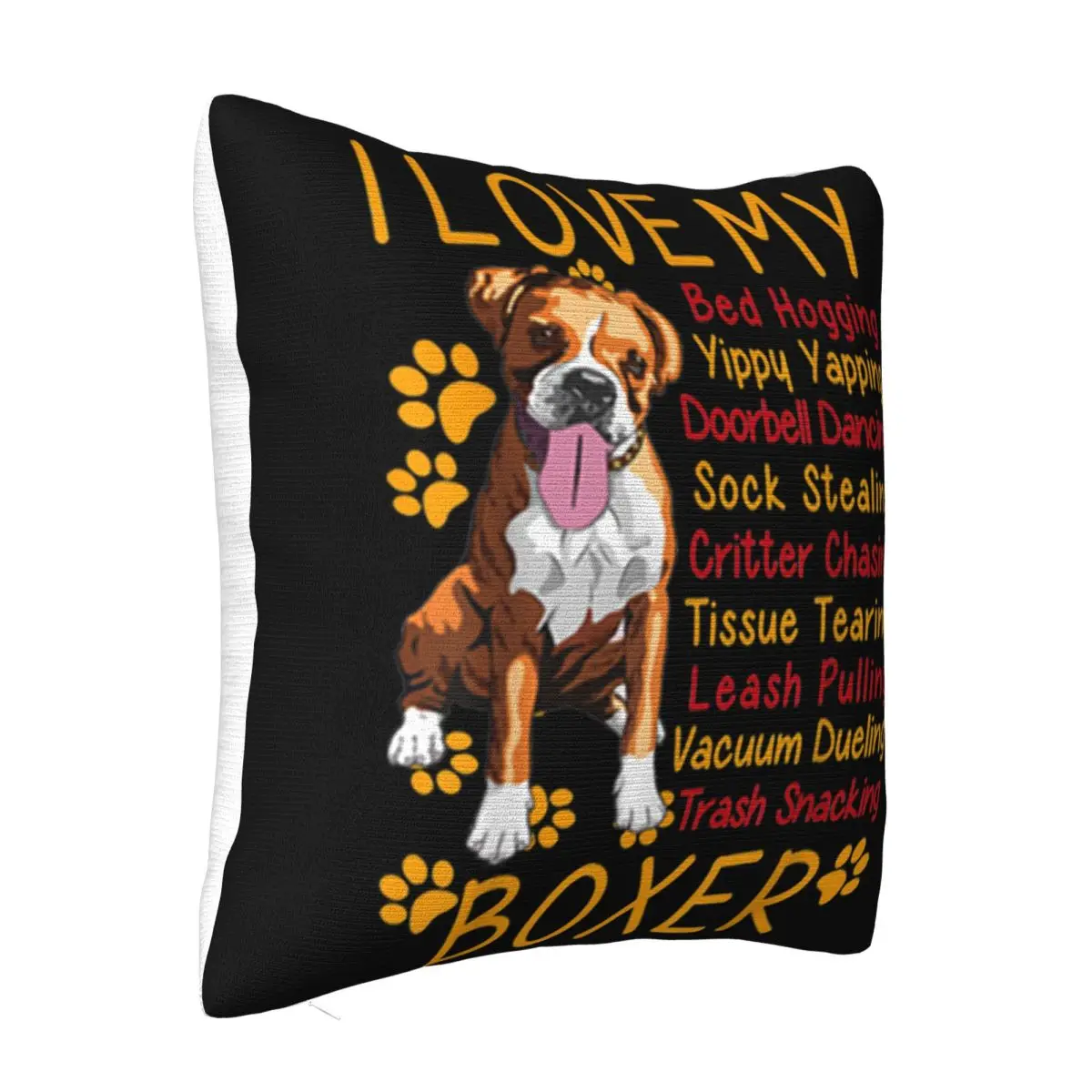 Official I Love My Boxer Dog Mama Dad Youth Men Women Funny 3D Youth Aesthetic Unique Pillow Case