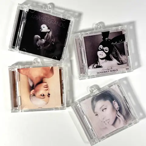 Pop Play Songs Ariana Grande MINI Music CD NFC Keychain Positions Album Sweetener Pendant Cosplay Necklace Acrylic Key ring Gift