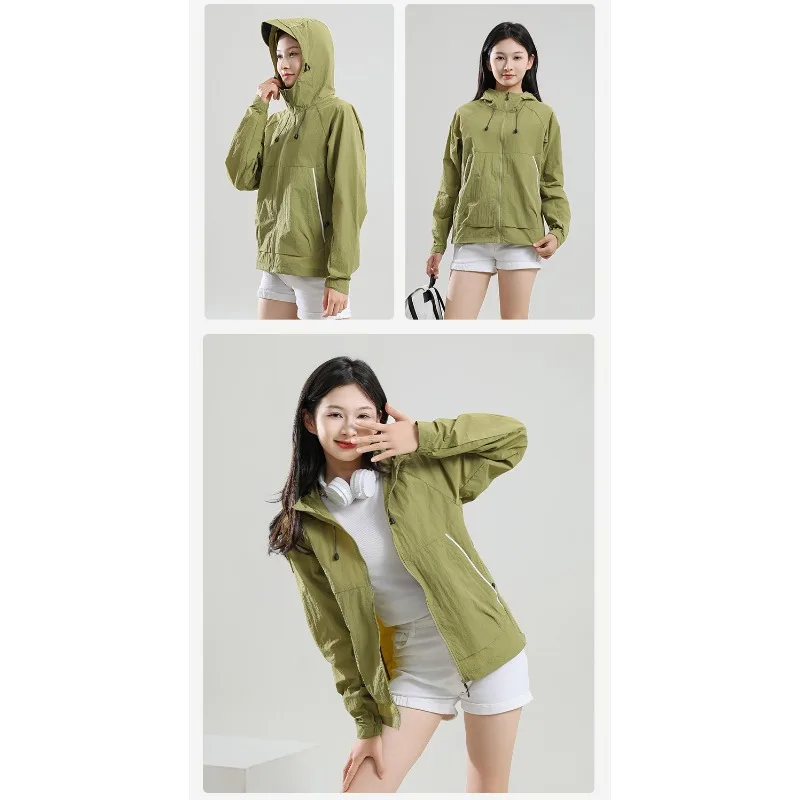 

Couple Outdoor Mountaineering Hiking UV Protective Skin Clothes Summer Fashionable Loose Lightweight Breathable Sunscreen Jacket