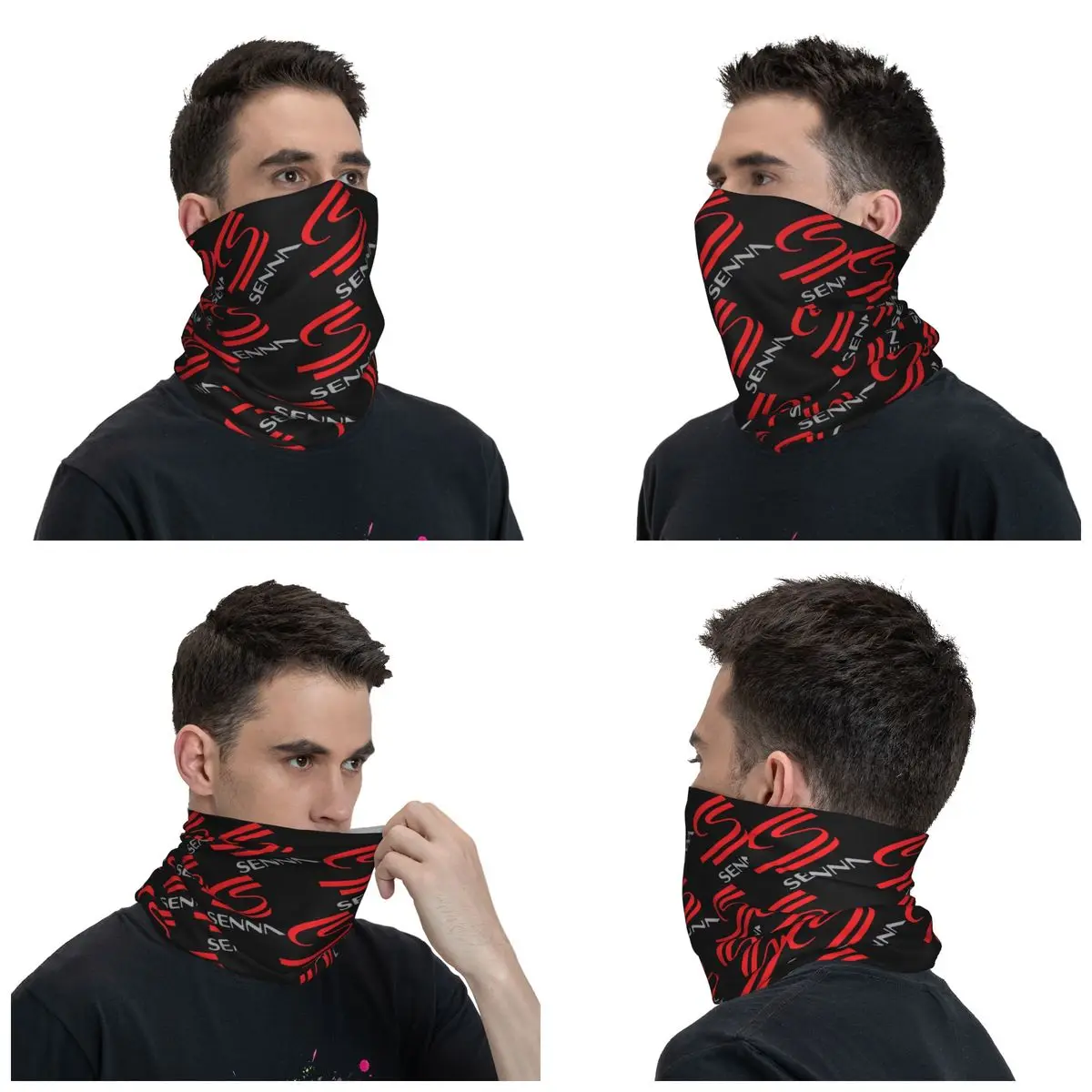 Ayrton Senna-Bandana con logotipo impreso para hombre y mujer, máscara de Motocross, bufanda cálida para correr, lavable