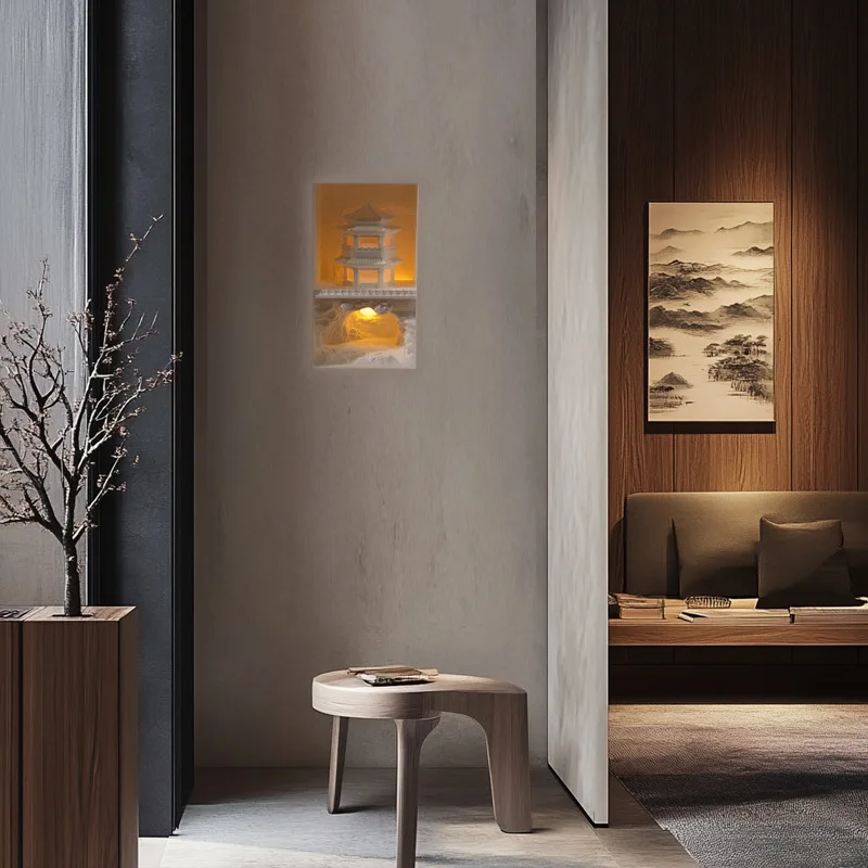 Gypsum wall  Embedded staircase corner lamp Bedroom corridor corner lamp Induction niche Embedded lamp Corner night