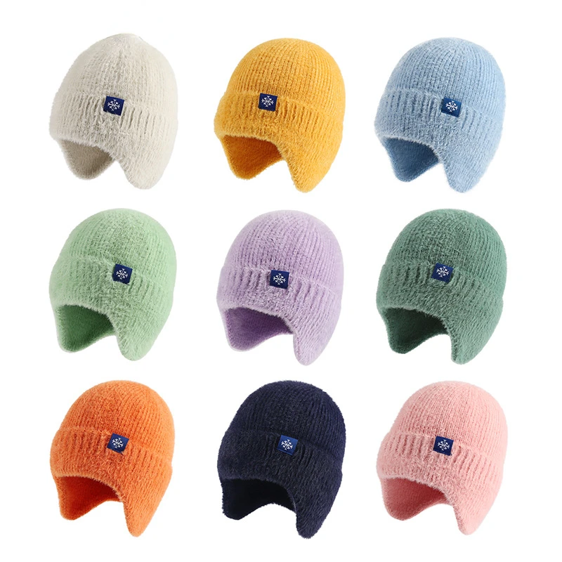 

New Korean Wool Acrylic Knitted Caps Women Men Skullcap Autumn Winter Elastic Skullies Beanies Cap Wholesale Cold Resistant Hat