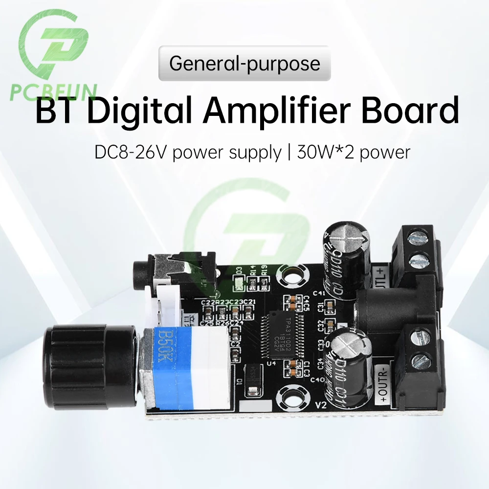 

XH-A240 DC8-26V Universal HD Small Digital Amplifier Board TPA3110D2 Audio Amplification Board Module 30W+30W