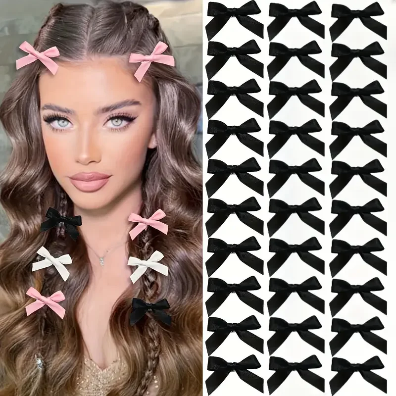 30-teiliges Haarspangen-Set mit Mini-Schleife im Y2K-Stil – süße und süße Haarspange mit Anti-Rutsch-Band, geeignet für alle Frisuren – Detail 5