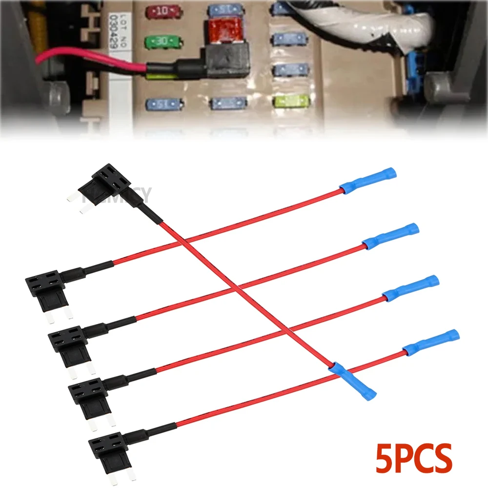 5 /10 Pcs Add-a-Circuit Adapter Mini Power Outlet Plug Car Fuse Box Circuit Modification Power Outlet Plug Insurance Adapter