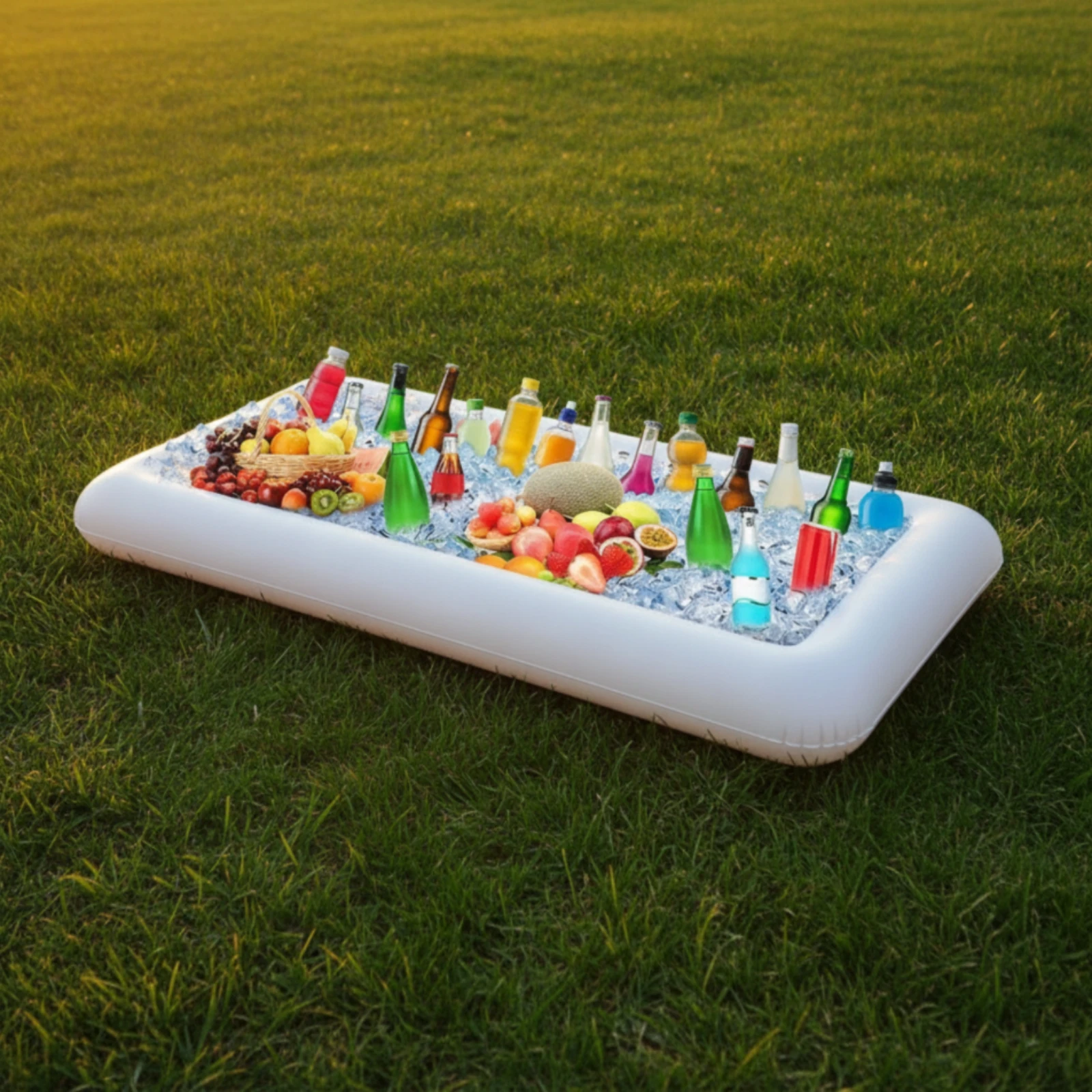 Inflatable Ice Tray Lightweight Inflatable Serving Bar Buffet Cooler Reusable Container Easy to Inflate for Party Hosts