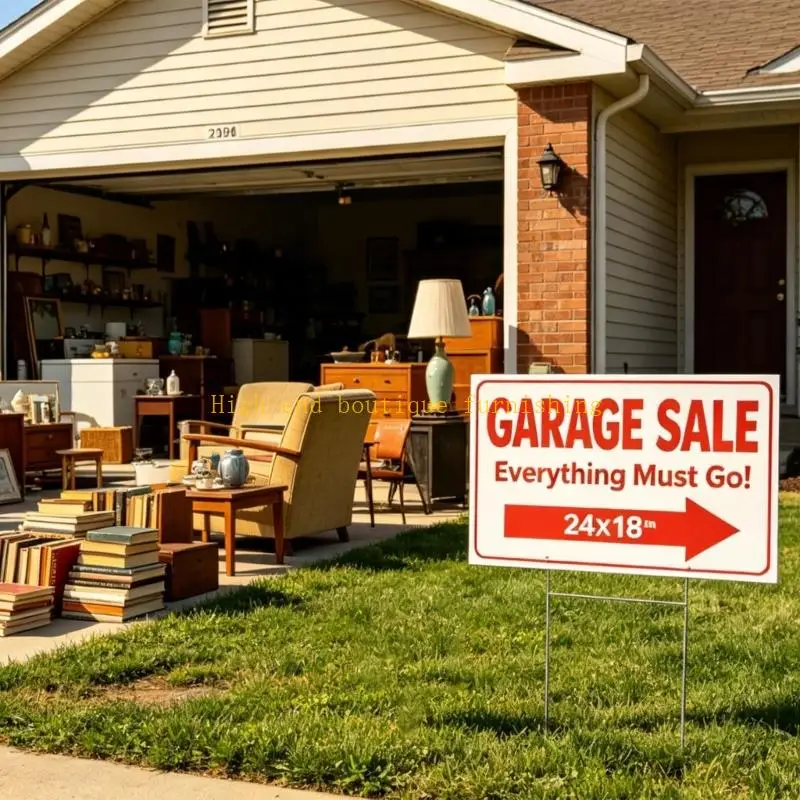 L9NB Message Yard Sign Set with White Blank Plastic Panels and Metal H-Stakes for Garden Parties, Shops, and Guidance