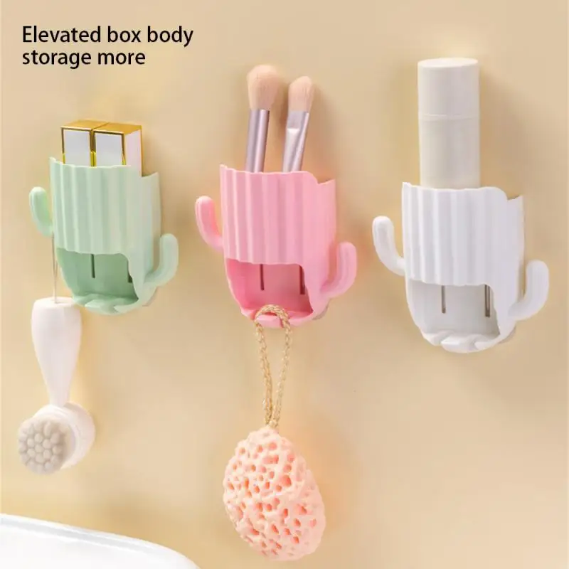 No Drilling Trendy Design Sturdy Suction Cup Holder Toothbrush Holder Easy Installation Decorative Cactus Decor Cactus Design