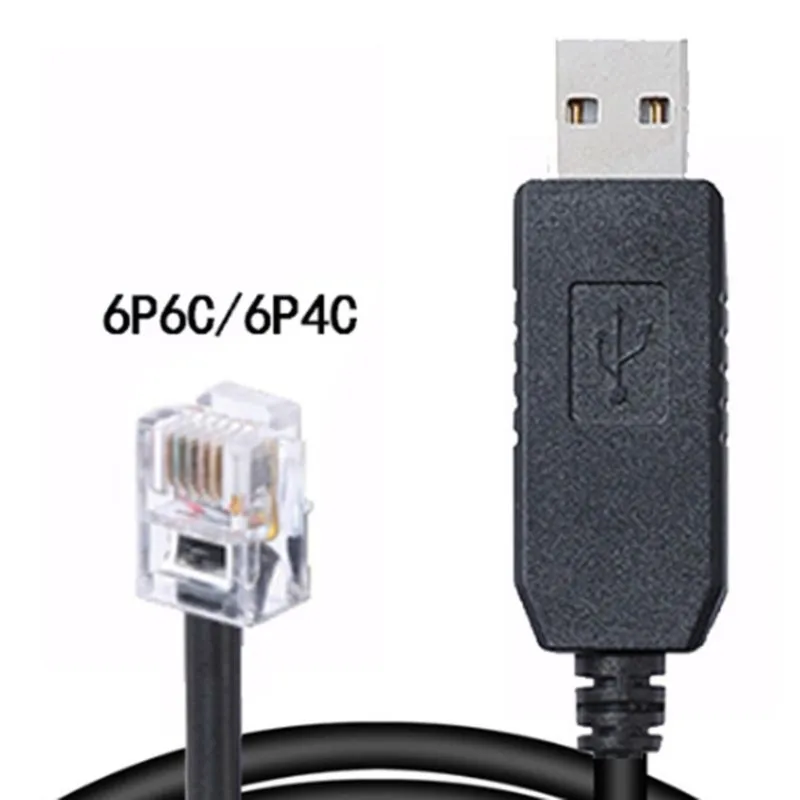 DT21 USB RS485 to RJ12 6P6C Serial Cable 1M, Firmware Upgrade Communication Cable for PLC Programming, RS485 Interface Download