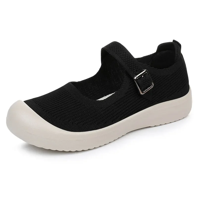 

Женская обувь 2026, весенняя удобная обувь для мам на мягкой подошве с пряжкой и ремешком, нескользящая женская повседневная обувь с дышащей сеткой