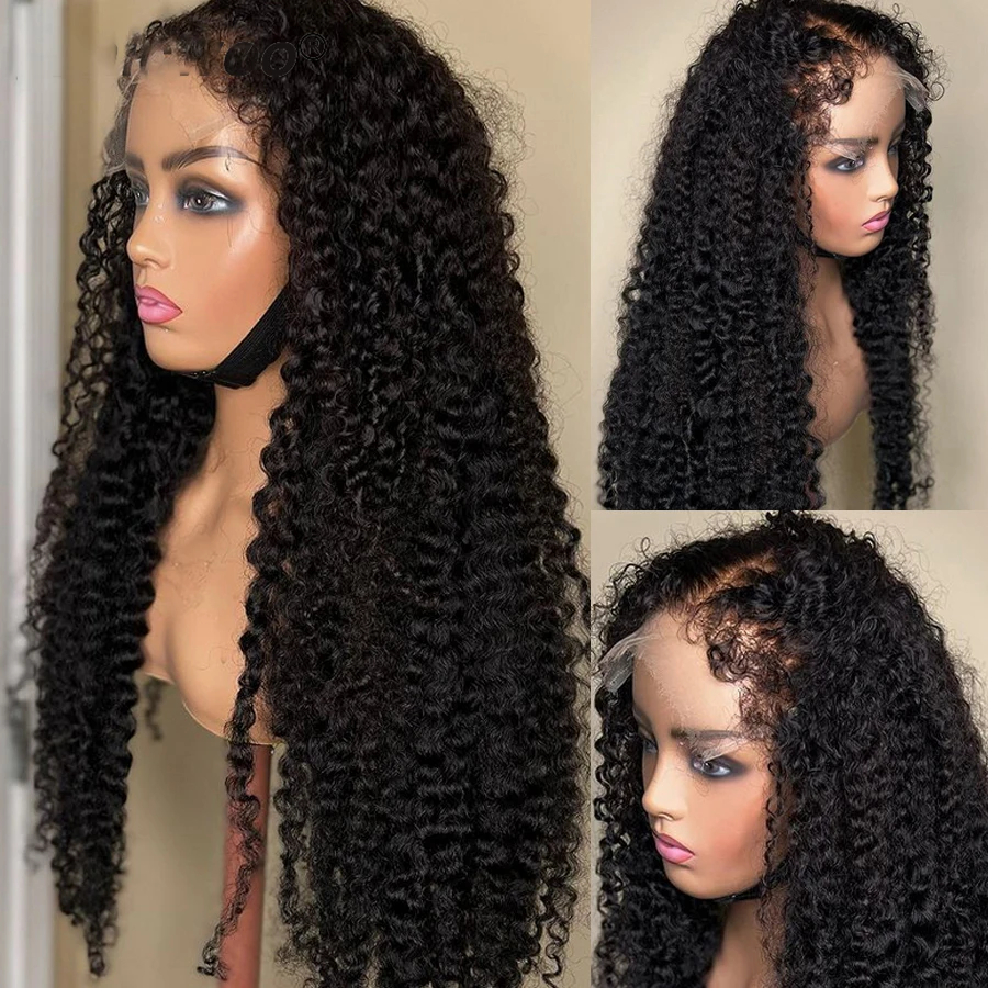 

Бесшовный мягкий парик с кружевной передней частью, 26 дюймов, натуральный черный, кудрявый, для женщин, с эффектом натуральных волос, синтетический, предварительно проработанный, для повседневного использования