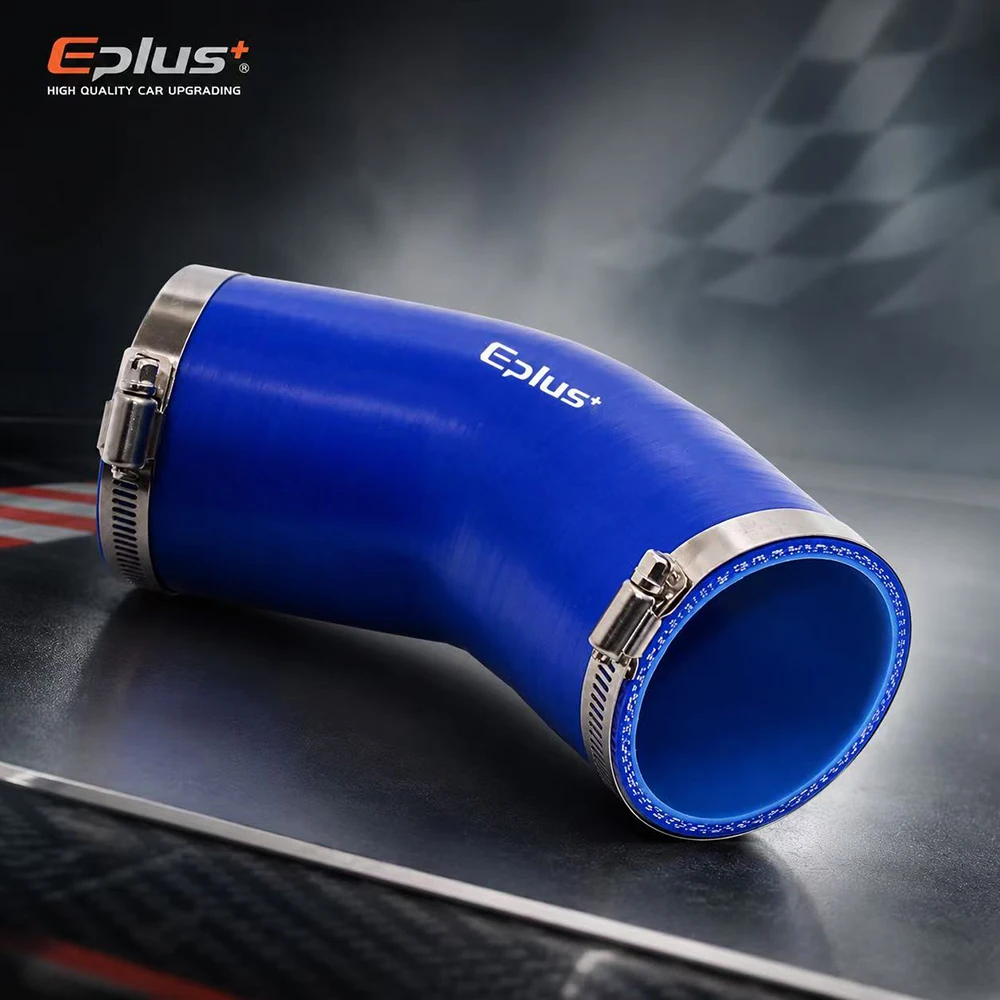Universal 45 Degrees Blue Silicone Hose Coupler Adapter Car Intake Turbo Intercooler Pipe Silica Gel Connector with Clamps