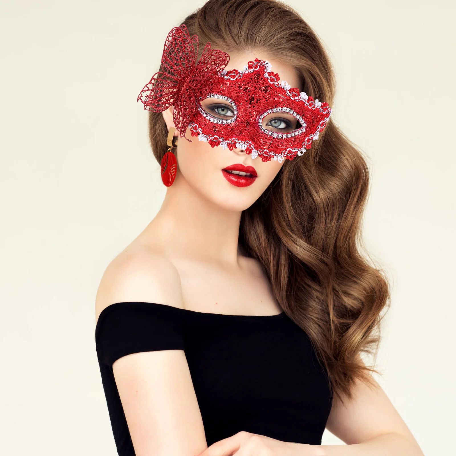 Butterfly Half Face Mask Female for Men Lace Women Mascara Prop Butterfly-designed Party Masquerade Make up