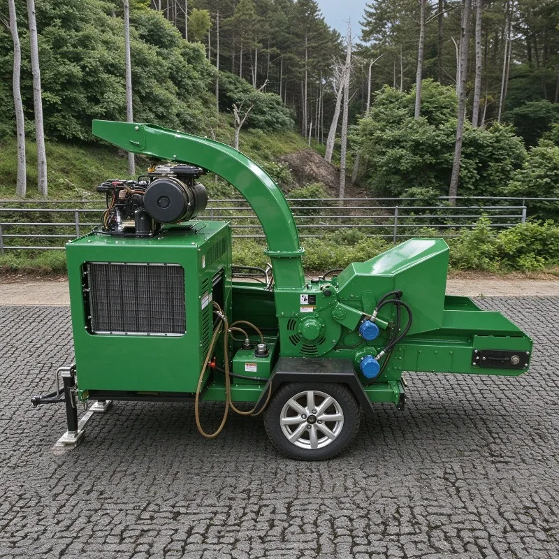 Diesel Wood Chipper Tree Branch Shredder 15HP Wood Crusher for Biomass Fuel Sawdust Making Easy Operation and Maintenance