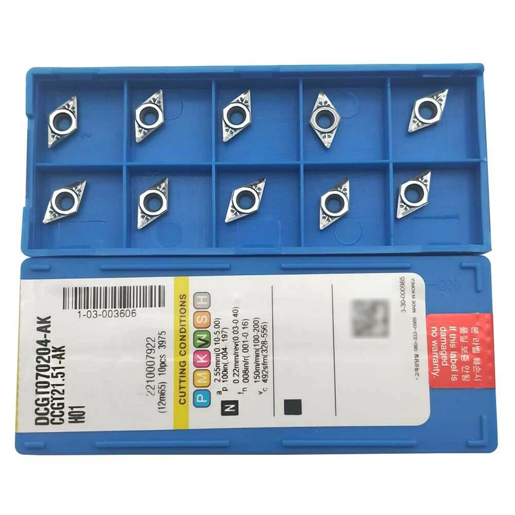 

10pcs/set DCGT070204-AK H01/ DCGT21.51-AK Carbide Aluminum Turning Insert Insert Lathe Tool Accessories