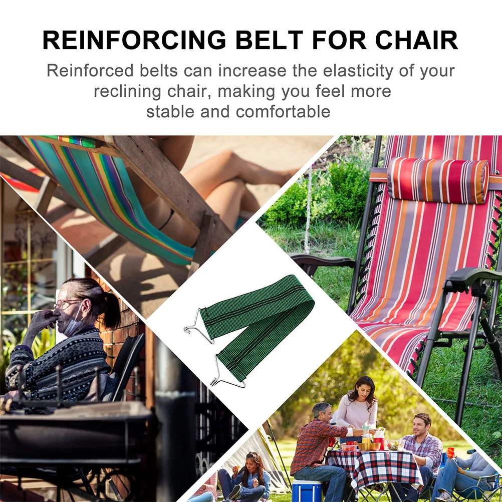 

3Pcs Thicken Elastic Band Recliner Chair Reinforcement Belt Anti-Cracking Straps for Folding Chairs Green