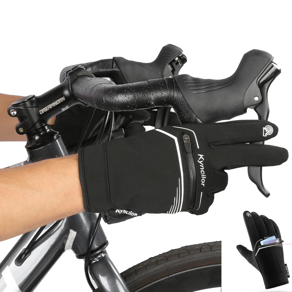 Winter-Fahrradhandschuhe für Herren und Damen, wasserdicht, winddicht, Touchscreen, warme Fahrradhandschuhe für kaltes Wetter, Laufen, Sport, Wandern, Skifahren