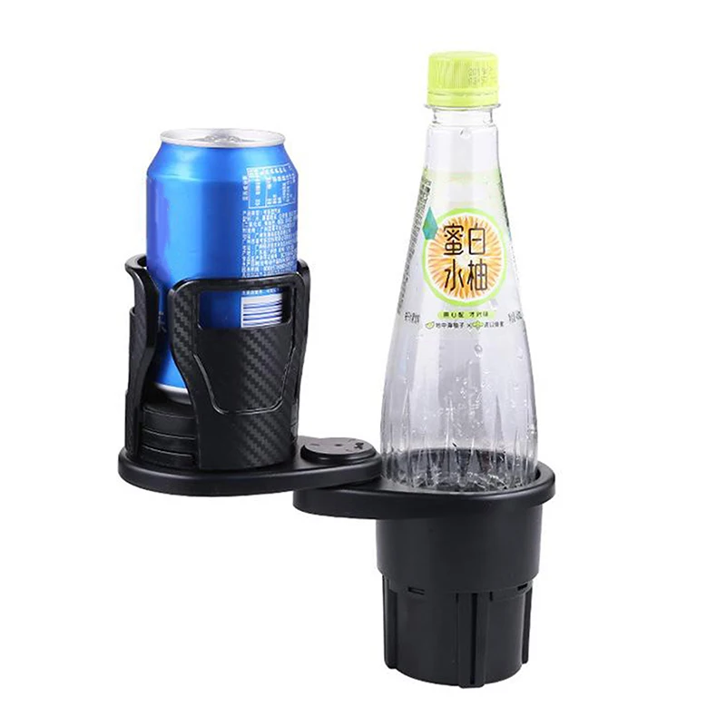 Multi Functional Car Mounted Water Cup Holder With One Split And Two Double Layer Storage Rotating Car Beverage Cup Holder