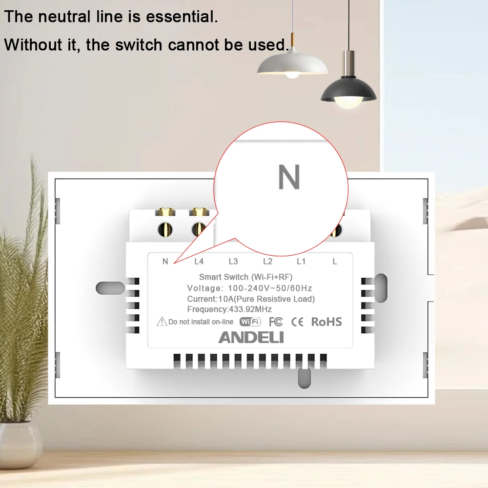 Tuya Smart Life Smart Switch Israel 1/2/3/4 Gang Need Neutral Wire Touch Sensor Wall Switches Voice Control Alexa Google Home