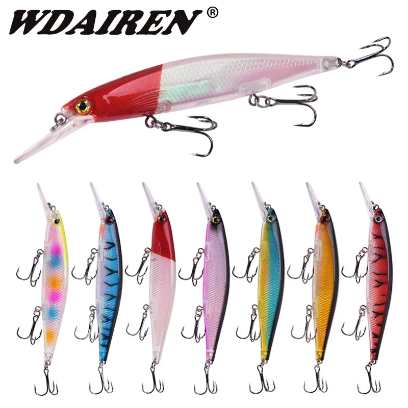 

1Pcs Floating Minnow Fishing Lure Plastic Wobblers 12.5cm 12.8g Artificial Hard Bait Topwater Pike Bass Crankbait Fishing Tackle