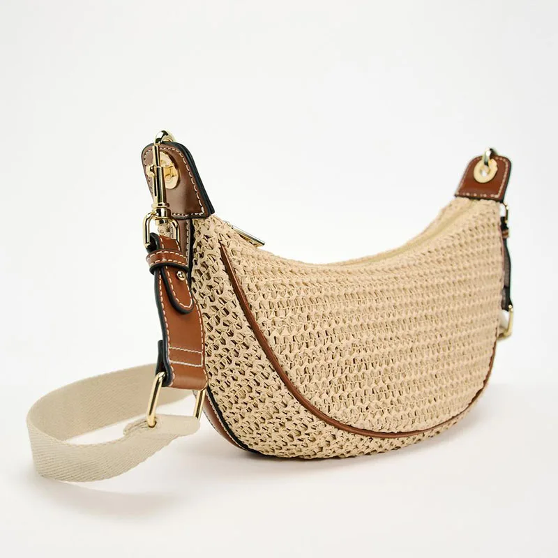 Formeki Straw Bag Casual Handbag Hobos Ins Fashion Retro Summer Shoulder Bag For Women Luxury Design Bag