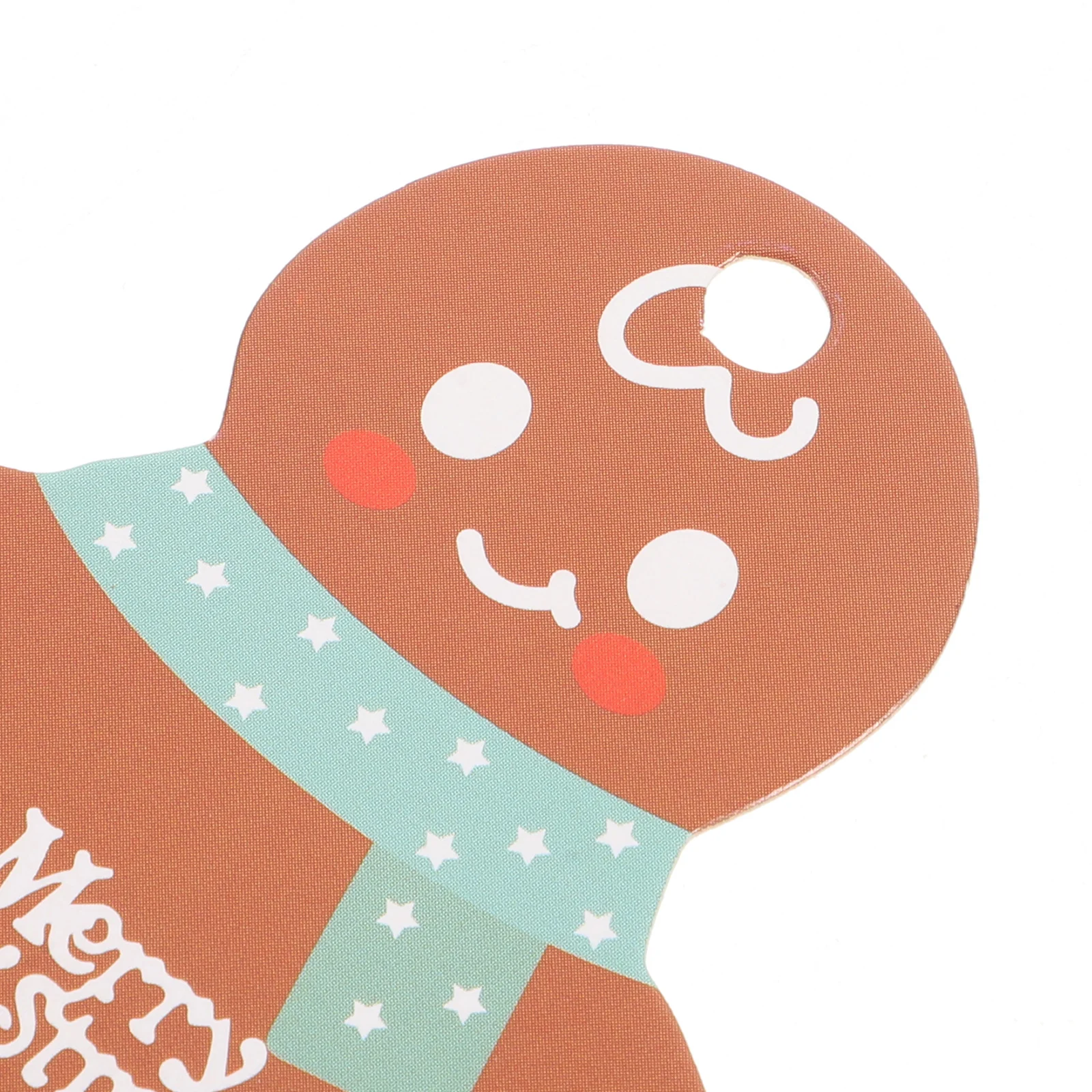 50 قطعة من علامات هدايا عيد الميلاد بتصميم خبز الزنجبيل ورق كرافت بفتحة مثقوبة لتزيين الملصقات التي تصنعها بنفسك للاستخدام في العطلات #5