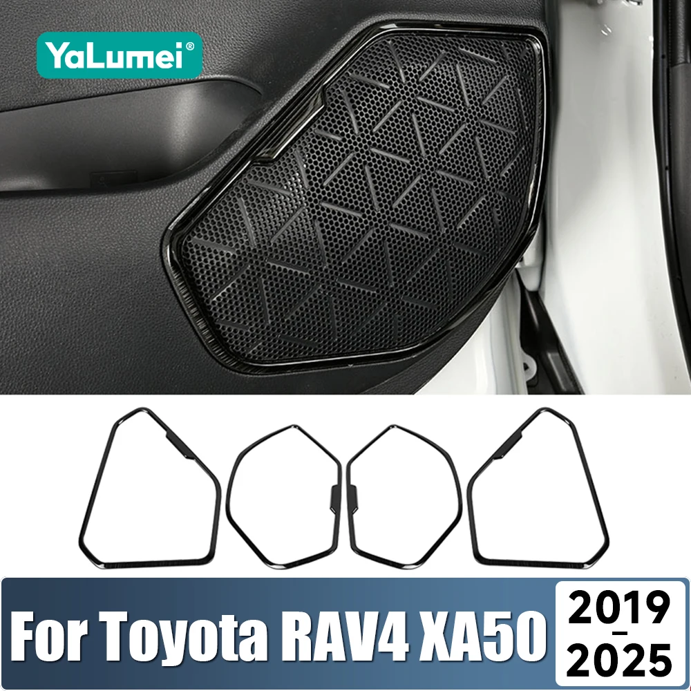 Für Toyota RAV4 XA50 2019 2020 2021 2022 2023 2024 2025 RAV 4 Hybrid Edelstahl Auto Tür Audio Lautsprecher Abdeckung Aufkleber Zubehör