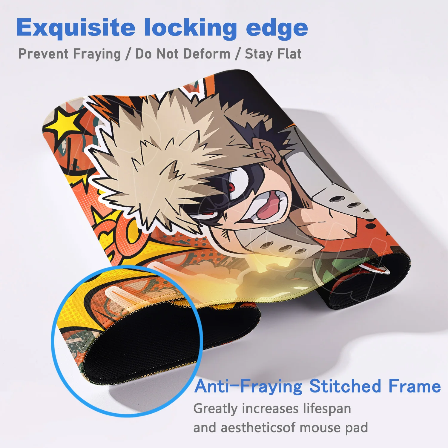 Japan Anime My Hero Academia podkładka pod mysz Bakugou Katsuki duża blokada krawędzi podkładka pod klawiaturę dla graczy podkładki na biurko komputerowe antypoślizgowa guma — zdjęcie produktu 4