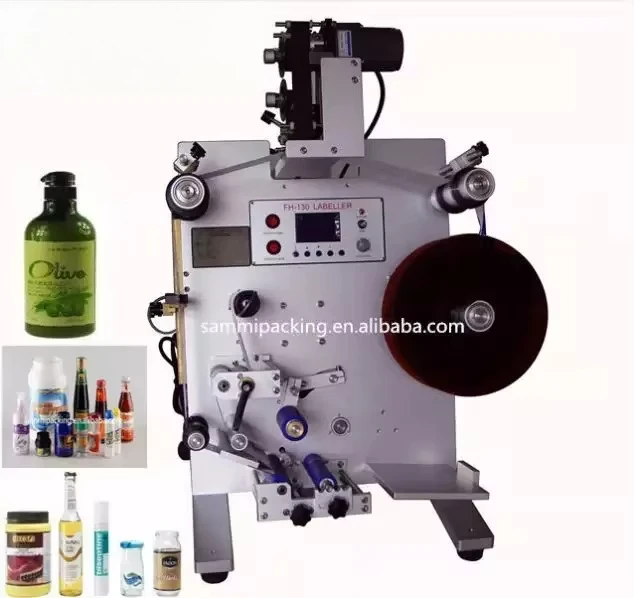 SL-130 Verital Round Bottle Labeller,Adhesive Stickers Labeling Machine for Round Bottles