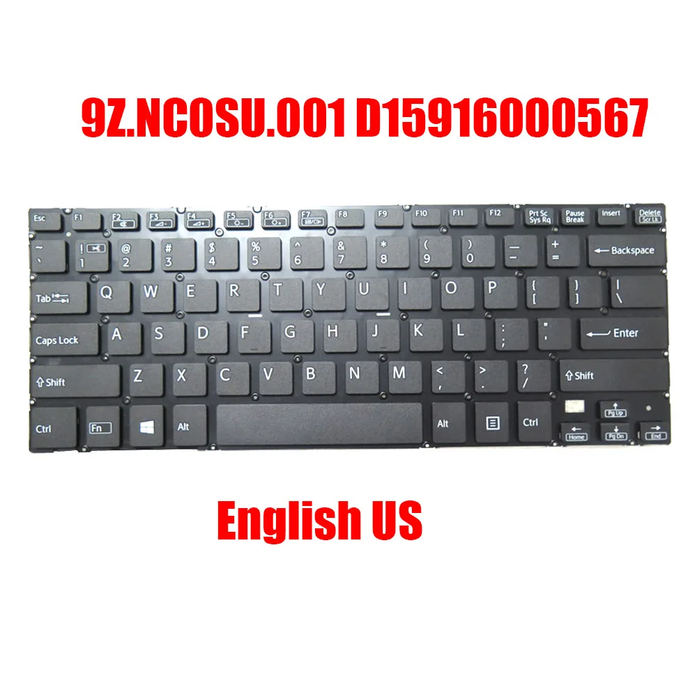 

Laptop Keyboard 9Z.NC0SU.001 D15916000567 0K04-00UG0SO3B SQOSU US 6K+NCOOM.OOA AO2 English US Black New