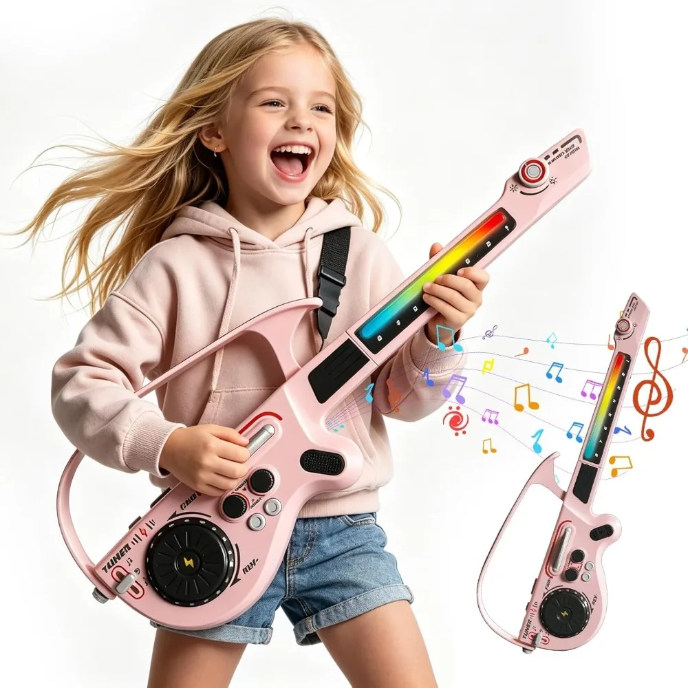 stringless-smart-guitar-foldable-electronic-music-toy-bluetooth-functional-dj-mixer-4-tones-3-styles-educational-musical-toy
