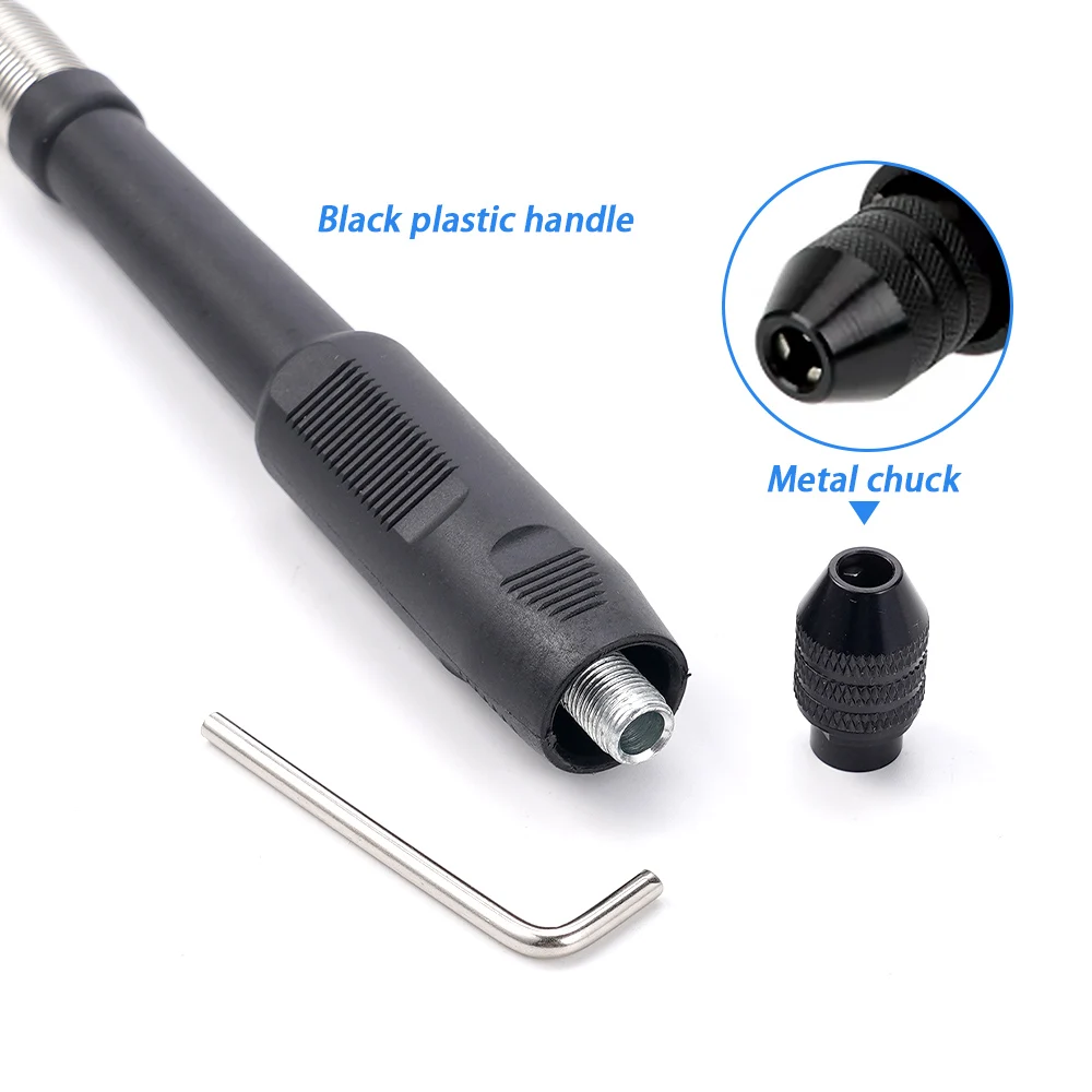 Extensor de amoladora de eje Flexible suave de 107cm con mango de mandril de taladro de 0,3-3,2mm para accesorios de amoladora de herramientas rotativas Dremel Power
