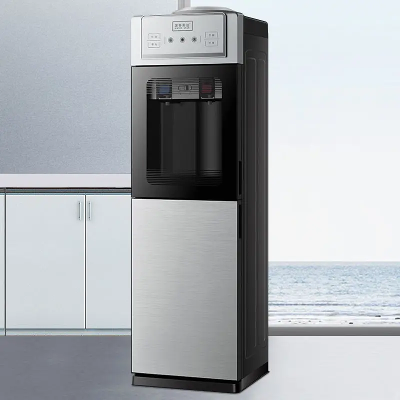 

Диспенсер для воды, бытовой вертикальный двойной дверной лед, теплый офис, общежитие, охлаждение и подогрев воды в бутылках