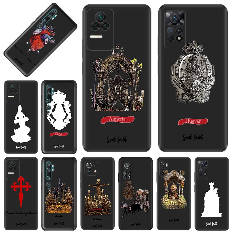 Phone Case for Redmi Note11 Pro 10S 11S 10A 10C Xiaomi 11T 10T 10 11 Lite Virgin Mary Jesus Church Soft Black Anti-Drop Cover