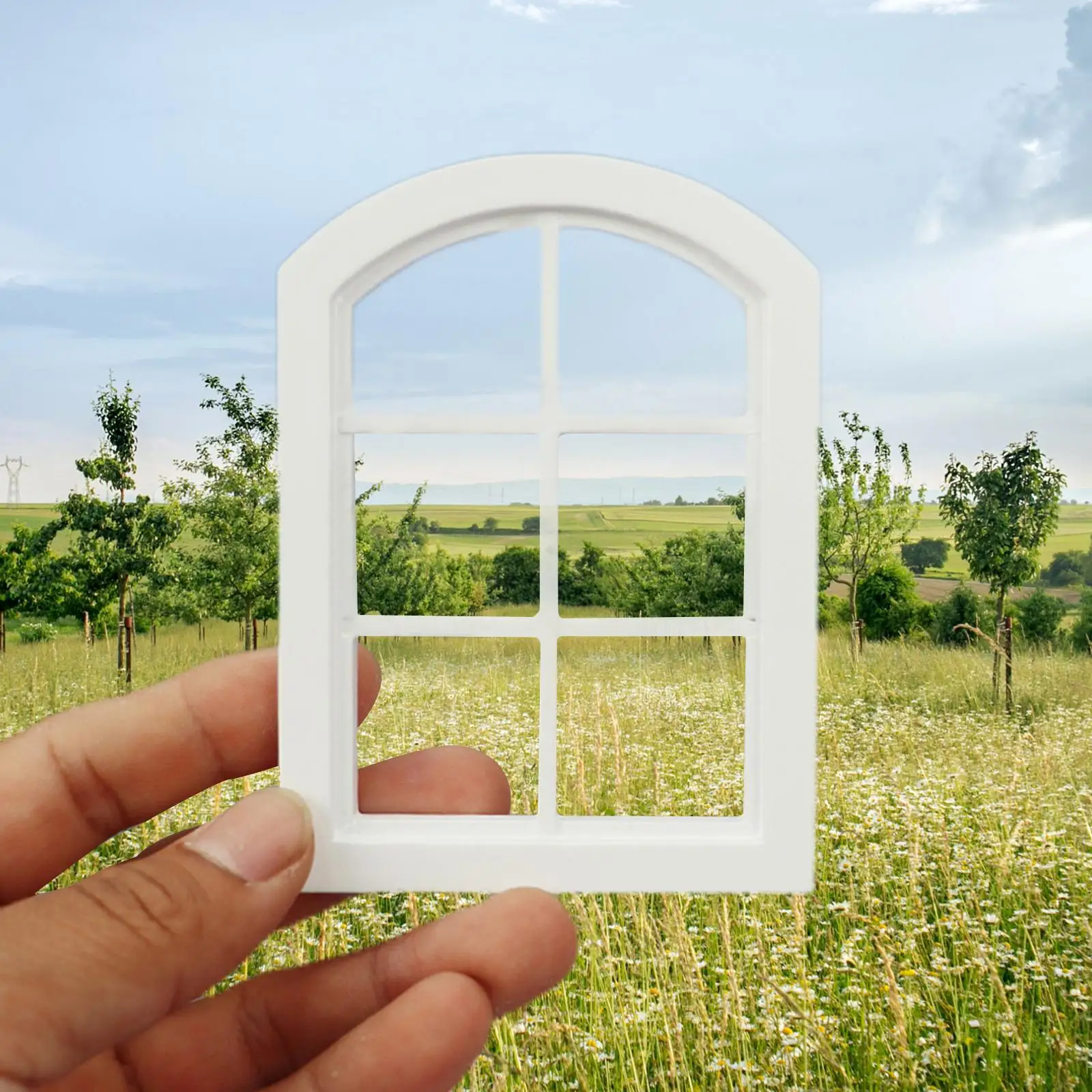 Accessori per mobili per finestre per case delle bambole in miniatura in legno WhiteArch