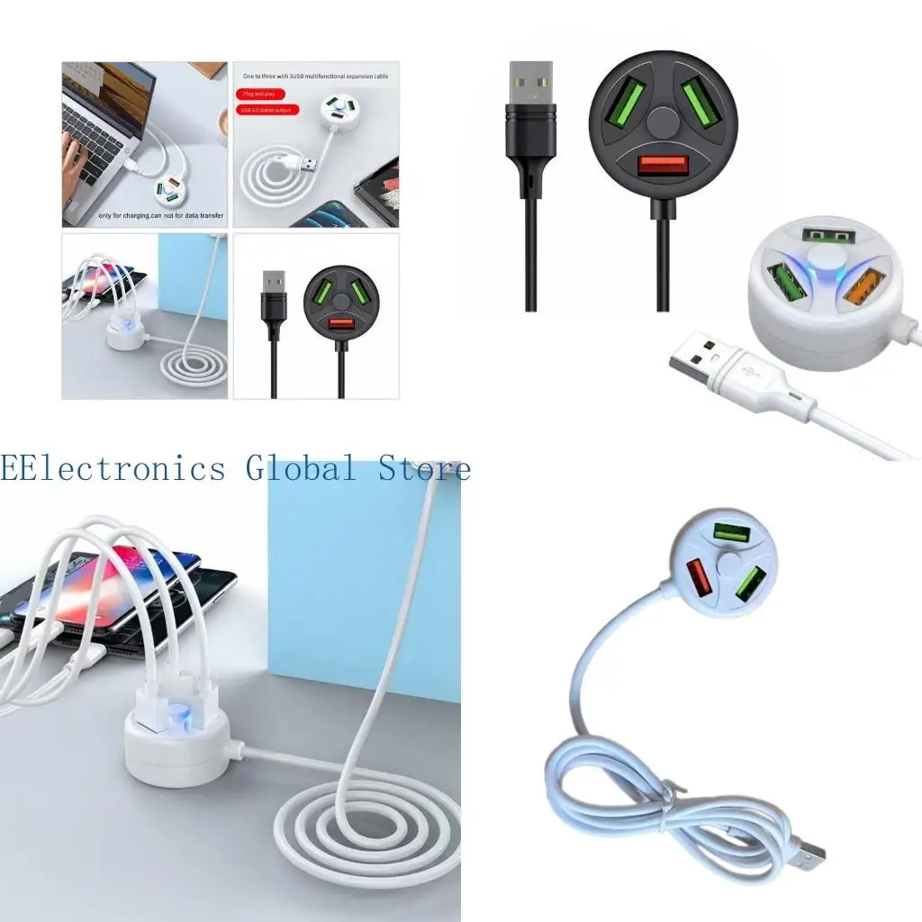 462B Convenient USB Charging Hub USB Extender for Charging 3 Phones Simultaneously