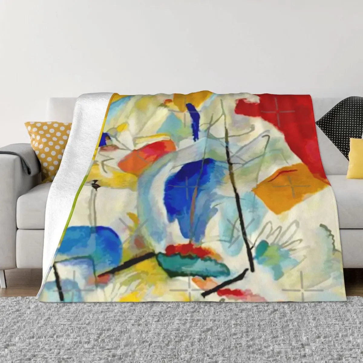 Kandinsky Sea Battle 1913 Home Bedroom Winter Blankets Thin Wadding Blanket Throw Blanket