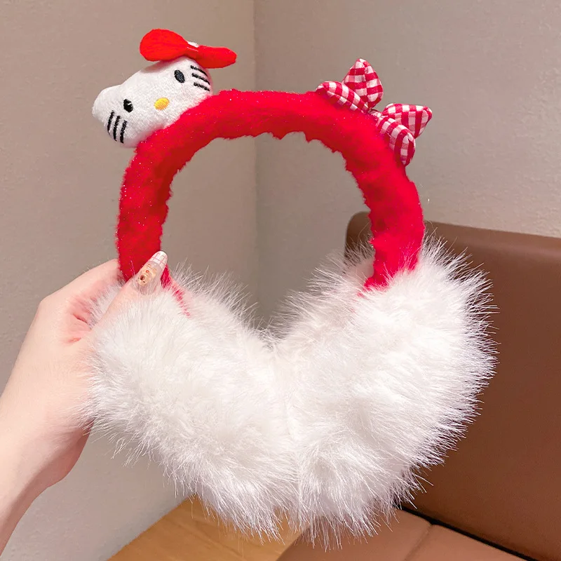 1 Uds. Para orejeras Kuromi, diseño creativo, cubiertas cálidas para las orejas para niñas, para actividades al aire libre en invierno, regalo de Navidad