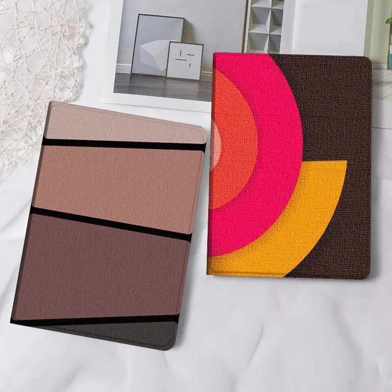 

Gradient Brown Color Block Tablet Case For Samsung Tab Galaxy S6 S11 A A7 A8 A9 A11 10.1 10.4 10.5 Plus Lite Gift